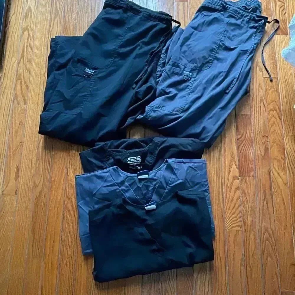 Bundle of 5 nurse scrubs tops bottoms Cherokee workwear medical uniform size 2XL
